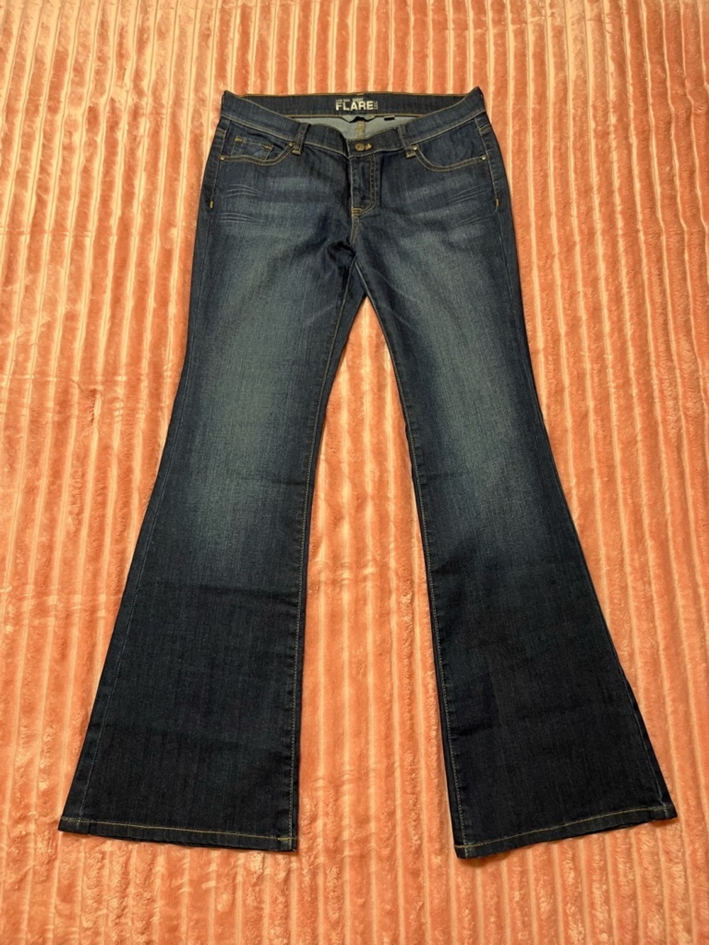 New York & Company Dark Blue Low Rise Super Flare Jeans